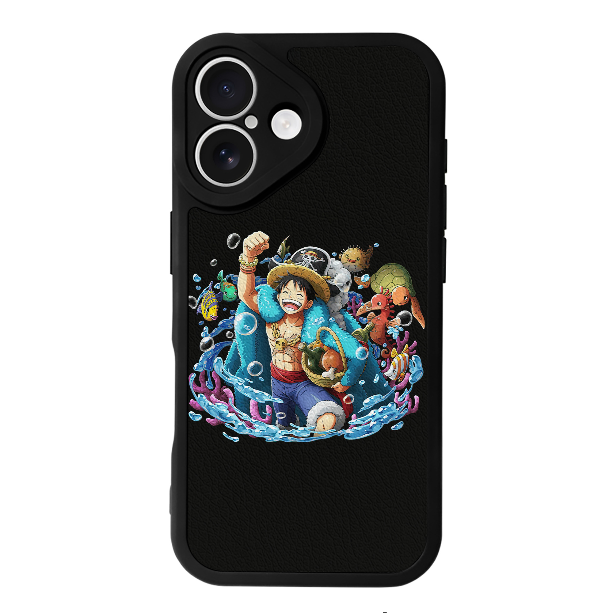 （画像用） ワンピース モンキー・D・ルフィ ONE PIECE Monkey D. Luffy 【iPhone 16シリーズ対応】シリコンスマホケース（レザー調） 材質：シリコン